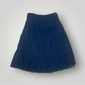 Chaps Navy Blue Tiered Cotton
Skirt Size Large
